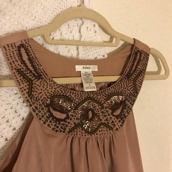 Esley | Nude peach evening dress - Picture 8 of 14